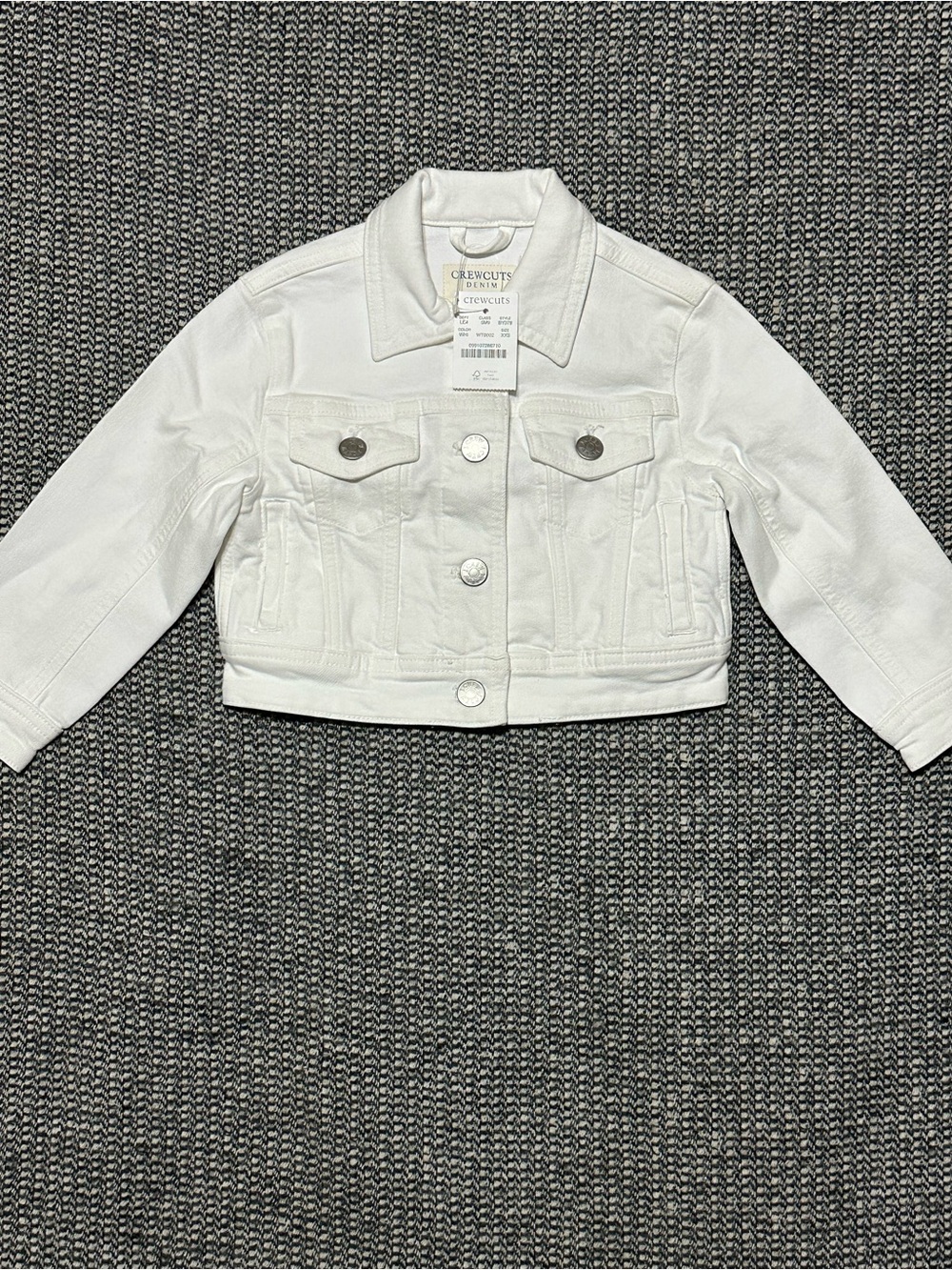 🆕 J. Crew White Kids' Denim Jacket - Cropped Trucker Style